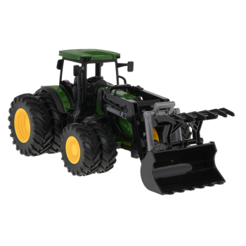 Zielony Traktor z Turem dla dzieci 3+ Model 1:24 + Ruchome elementy + 8 Kół + Tylny hak